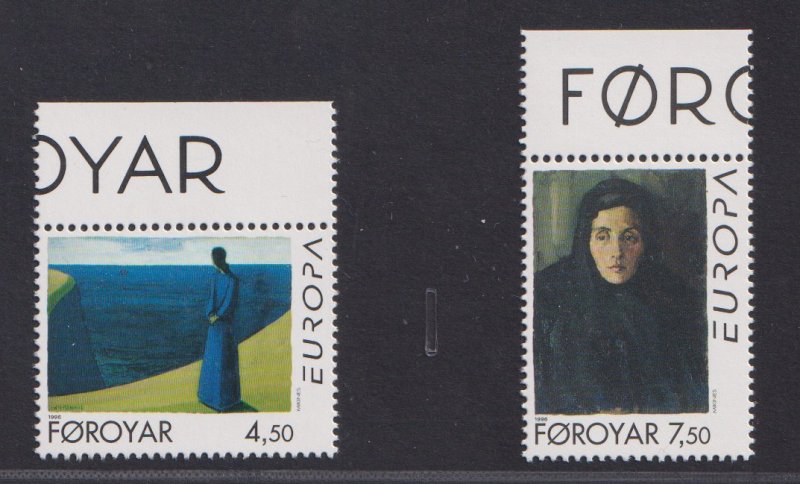 Faroe islands   #302-303  MNH  1996  Europa   art  wives of seamen
