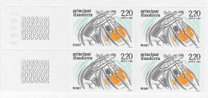 Andorra (French) (1988) - Scott # 362,   MNH Block of 4