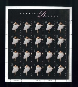 United States 32¢ American Ballet Postage Stamp #3237 MNH Full Sheet