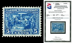 Scott 550 1920 5c Pilgrim Tercentenary Used Graded XF-Sup 95J with PSE CERT