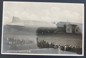 1929 Germany Real Picture Postcard Cover Graf Zeppelin LZ 127 Entry The Hangar