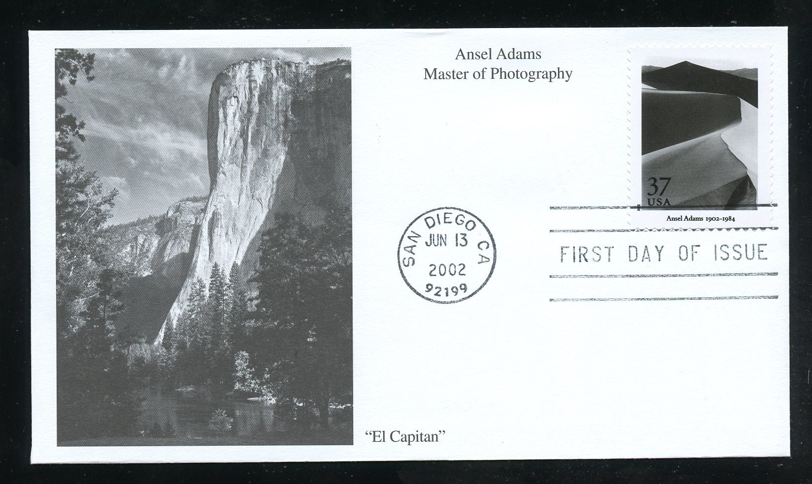 US 3649p Masters American Photography Ansel Adams UA Mystic cachet FDC