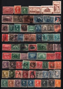 UNITED STATES 1881-1922 SET OF 72 OLD STAMPS USED/HINGED