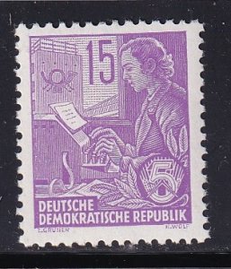 German Democratic Republic  DDR  #193  MNH 1954  definitives  15p  redrawn