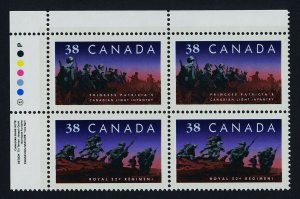Canada 1250a TL Plate Block MNH Infantry Regiments, Military