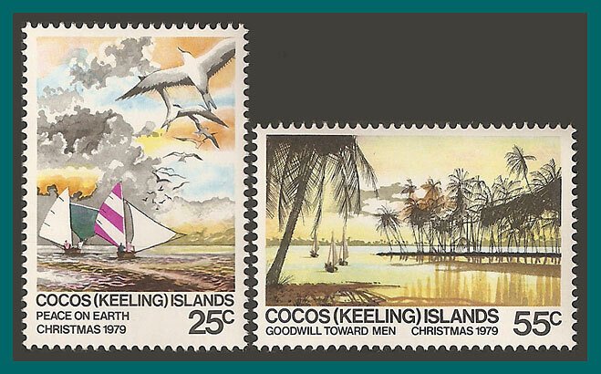 Cocos 1979 Christmas, MNH  51-52,SG48-SG49