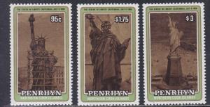 Penrhyn # 340-342, Statue of Liberty Centennial, NH, 1/2 Cat.