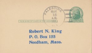 United States Alabama Palestine 1934 4c-bar 1850-1934  Postal Card  Philatelic.