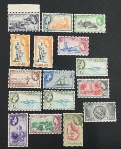 MOMEN: BARBADOS SG #289-301 1953 MINT OG H £100 LOT #6794