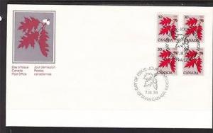 Canada Scott 720 Blocks FDC -  1978 Tree Definitive