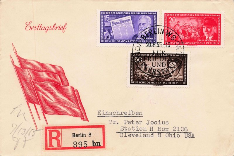 GERMANY  DDR 1955 YEAR SET OF FDC  231//277, B27  NO 271