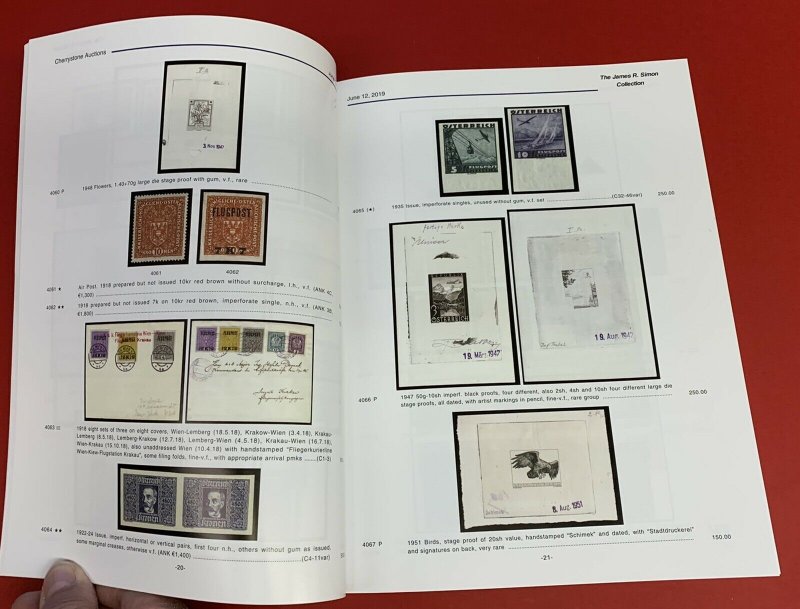 James Simon Collection of Rare Stamps of the World, Cherrystone, June 12, 2019