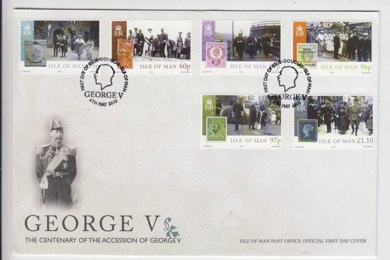 Isle of Man -  2009,  King George V',  set  of  6,  on FDC