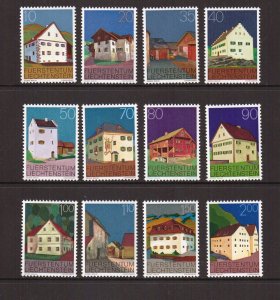 Liechtenstein  #638-649    MNH  1978   houses