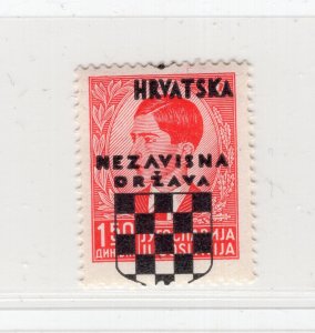 NDH CROATIA GERMAN PUPPET STATE 1941 12 WITH OVERPRINT COMPLETELY MISPLACED MNH