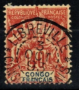 French Congo #30 F-VF Used CV $32.50 (X9058)