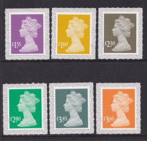 2019 GREAT BRITAIN MACHINS S.G:U2904a/2949/2959/2964/2970/2971 - UNMOUNTED MINT 