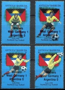 1990 Antigua Barbuda 1418-1421 1990 FIFA World Cup in Italy - Overprint