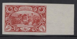 WC1_32305. TURKEY. Very rare proof of 1918 5pa brown red stamp. Sc.549. MLH