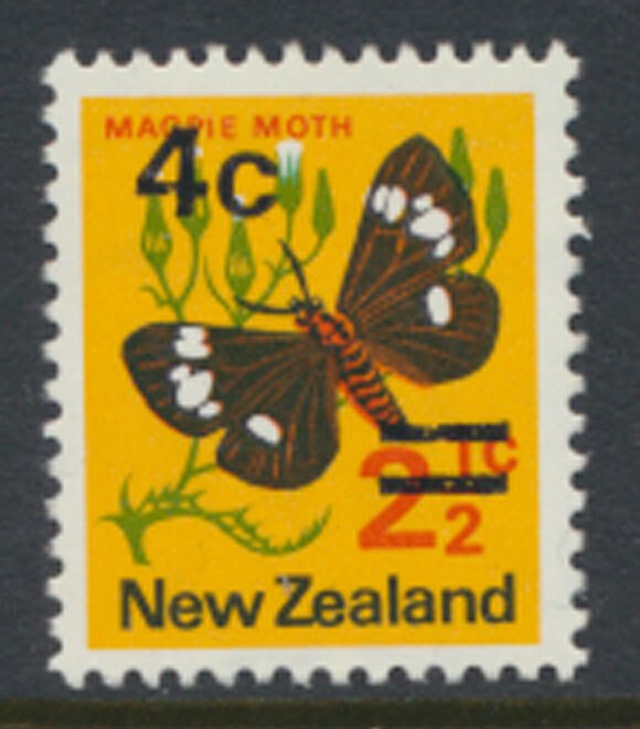 New Zealand  SC# 480 * SG 957d MNH Moth 1973 surcharged see details & Scans