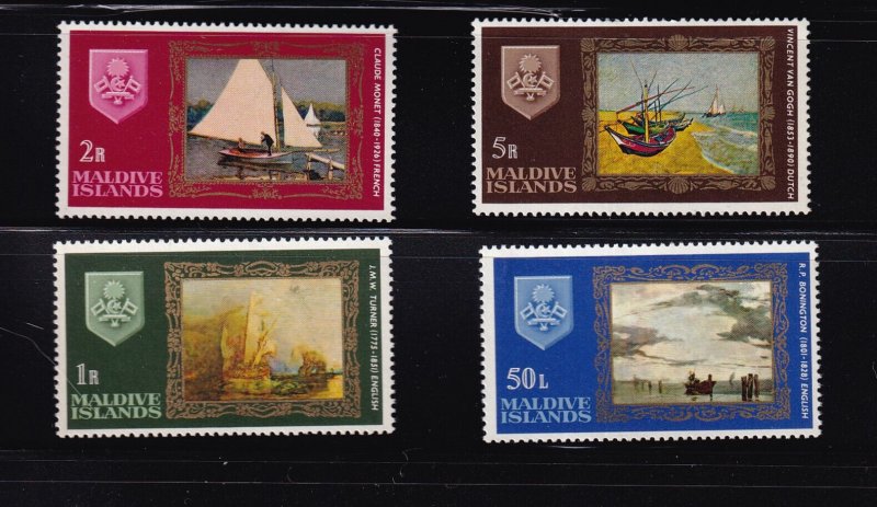 LI05 Maldives 1968 Paintings full set mint stamps