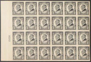 U.S. Mint Stamp Scott #611 2c Harding Plate # Block of 24 (100J Block of 8). NH.