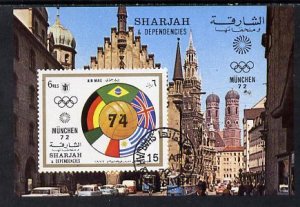 Sharjah 1972 Football (With Olympic Rings) imperf m/sheet...