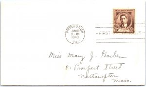 US FIRST DAY COVER FAMOUS AMERICANS 10c ETHELBERT NEVIN 1940