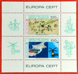 ZAYIX 1983 Turkish Cyprus 127 MNH SS Europa CEPT Ships Space - CV $60 071522SM04