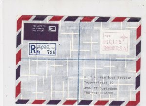 RSA Machine Cancel Registered Airmail to Netherlands Stamps Cover Ref 25387