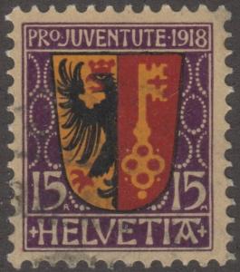 Switzerland, Scott# B11 used, shield, creast,   #M327