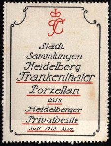 1912 German Poster Stamp City Collections Frankenthaler Porcelain Factory
