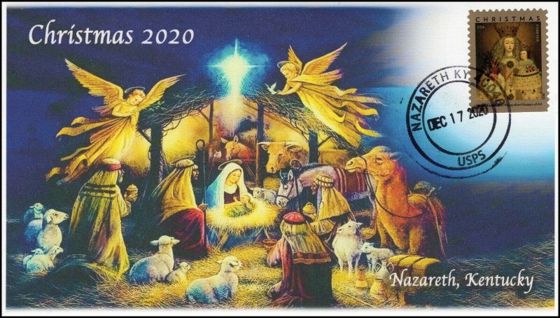 20-287, 2020, Christmas Nazareth KY, Event Cover, Pictorial Postmark, SC 5525