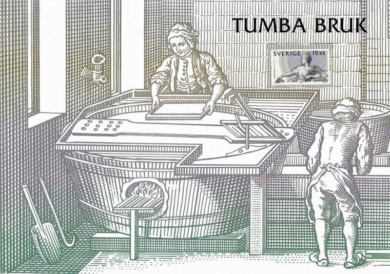 Sweden 2509 collector's sheet w/ MNH stamp Swedish banknotes Tumba Bruk ...