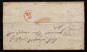 $German Stampless Cover, Esens-Riepe, red, (1830)