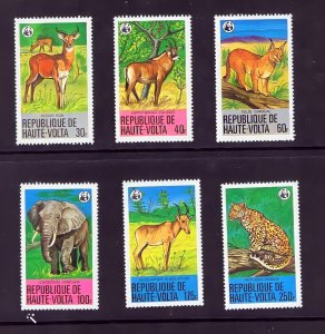 Upper Volta 1979 Sc#506/511 WWF AND PROTECTED ANIMALS Set (6) Perforated MNH