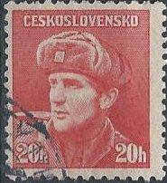 Czechoslovakia 274 (used) 20h brick red (1945) Capt. Otakar Jaroš (1945)