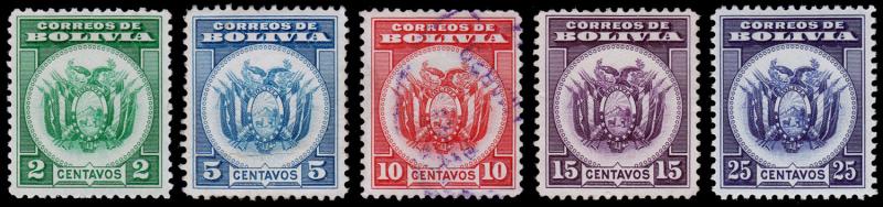 Bolivia Scott 213-217 (1933) Mint/Used H VF Complete Set