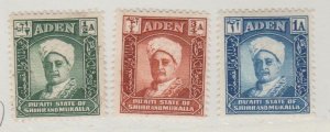 Aden - Quaiti State of Shihr and Mukalla Scott #1-2-3 Stamp - Mint Set