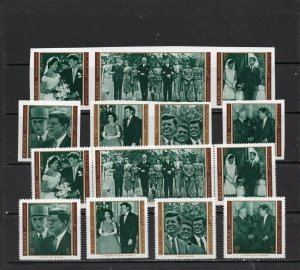 MANAMA 1971 FAMOUS PEOPLE/JOHN F KENNEDY 2 SETS OF 7 STAMPS PERF.& IMPERF. MNH