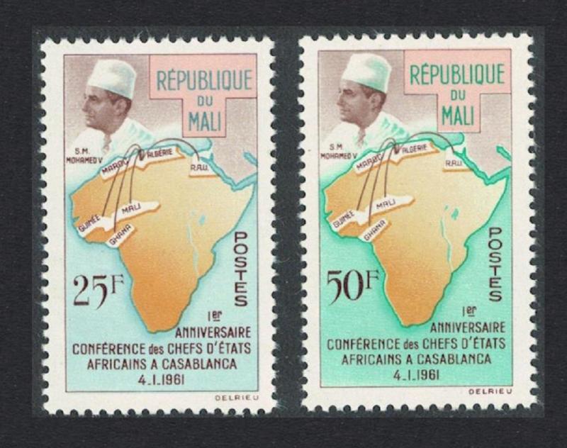 Mali 1st Anniversary of African Conference Casablanca 2v SG#45/46