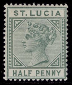 ST. LUCIA QV SG43, ½d dull green, M MINT.