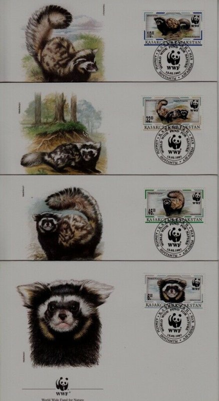 Kazakhstan 171-74 FDC WWF-97/Animals