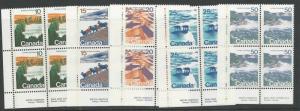 Canada # 594-98 Scenic Definitives - Plt.Blk.4  (5)  Mint NH