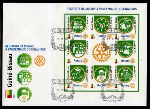 GUINEA BISSAU 2021 ROTARY RESPONSE TO THE PANDEMIC SHEET FIRST DAY COVER