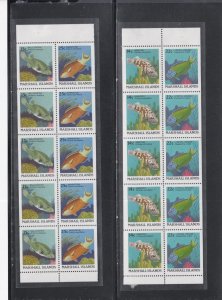 Marshall Islands # 170a, 171a, Marine Life Booklet Panes, Mint NH, 1/2 Cat.