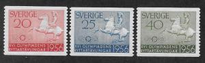 SWEDEN SC# 487-89 FVF/MOG 1956