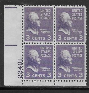 #807 MNH Plate Block