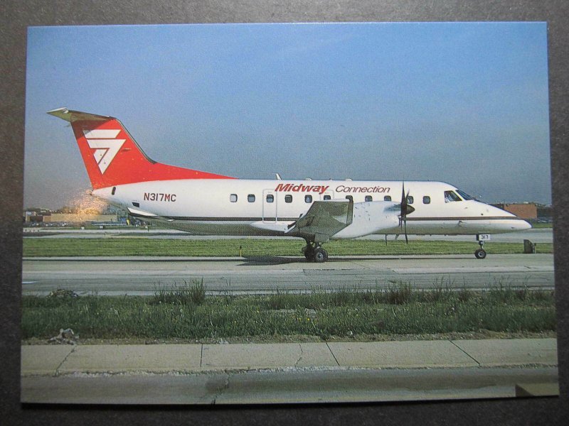 10122 Aviation Postcard MIDWAY CONNECTION Airlines EMBRAER 120RT-