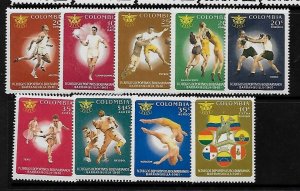 COLOMBIA Sc 736-9,C414-18 NH ISSUE of 1961 - SPORT 